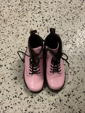 Dr. Martens Pink and Black Kids Lace-Up Boots 0560